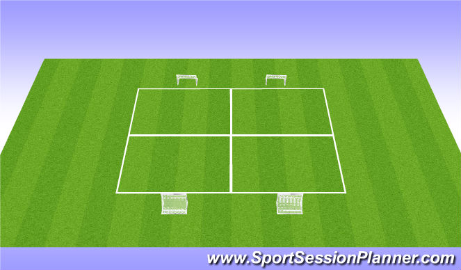 Football/Soccer Session Plan Drill (Colour): SSG - 4 teams