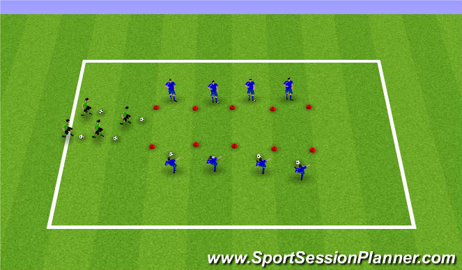 Football/Soccer Session Plan Drill (Colour): Space Invaders