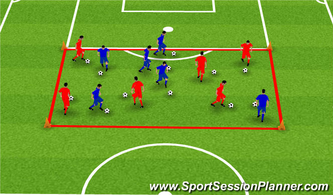 Football/Soccer Session Plan Drill (Colour): Warm up