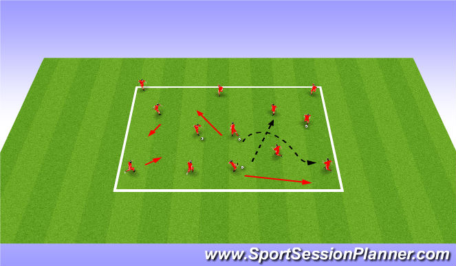 Football/Soccer Session Plan Drill (Colour): Pass and move
