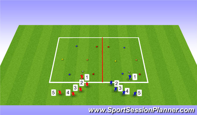 Football/Soccer Session Plan Drill (Colour): Who's on the ball?