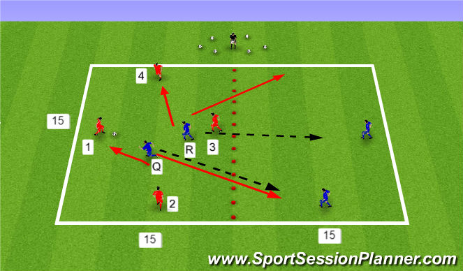 Football/Soccer Session Plan Drill (Colour): 4v2 - def