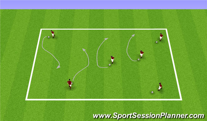 Football/Soccer Session Plan Drill (Colour): Warm-up Ball Mastery