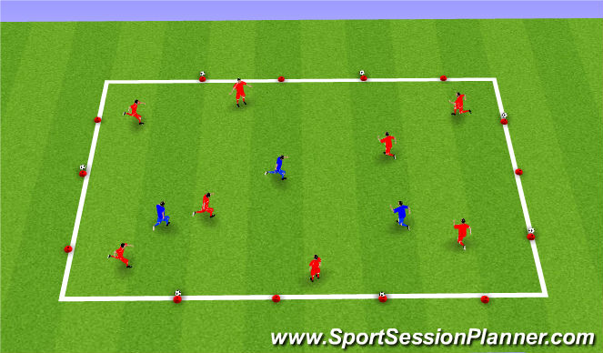 Football/Soccer Session Plan Drill (Colour): Tag warm up