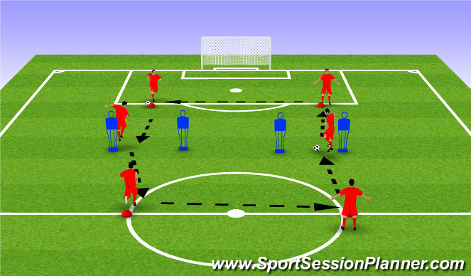 Football/Soccer Session Plan Drill (Colour): Passing and recieving