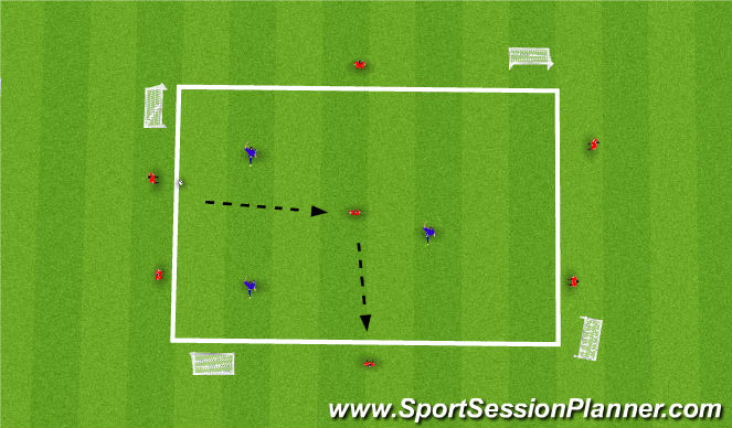 Football/Soccer Session Plan Drill (Colour): 6v3+1 Rondo