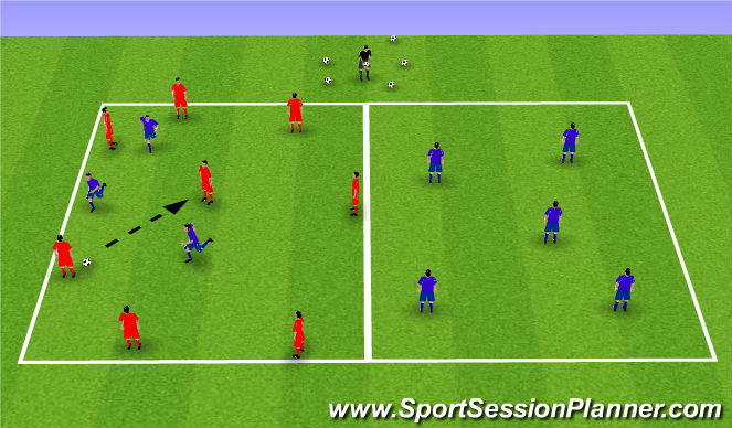 Football/Soccer Session Plan Drill (Colour): 8v3 Multiple Variations
