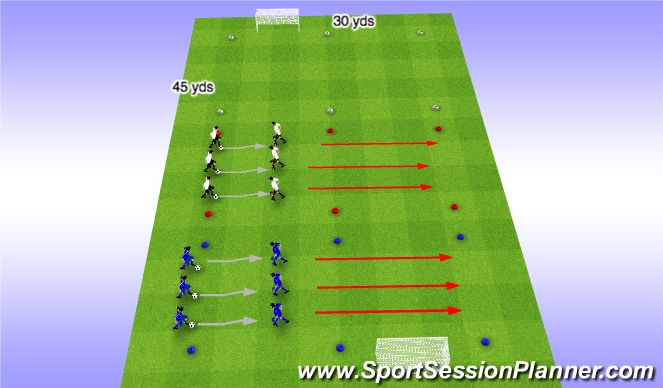 Football/Soccer Session Plan Drill (Colour): Warm up