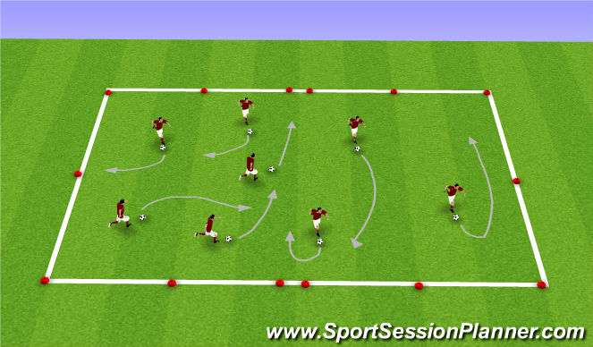 Football/Soccer Session Plan Drill (Colour): Technical (Un-Opposed/Semi-Opposed)