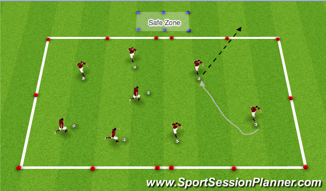 Football/Soccer Session Plan Drill (Colour): Knock out (Fully Opposed)