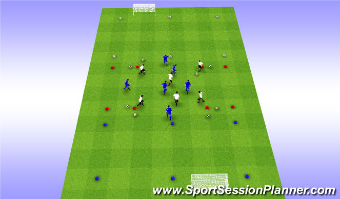 Football/Soccer Session Plan Drill (Colour): Winning the ball back quickly practice