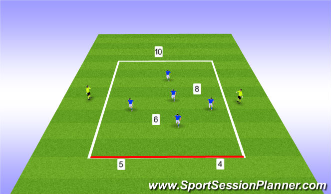 Football/Soccer Session Plan Drill (Colour): 5v5+2 Defensive Transition