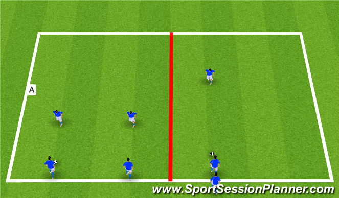 Football/Soccer Session Plan Drill (Colour): 1b. Technical Volley Progression Warm-up