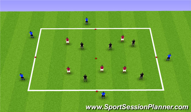 Football/Soccer Session Plan Drill (Colour): Rondo/ Techincal thinking