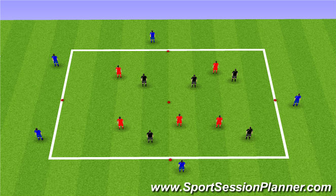 Football/Soccer Session Plan Drill (Colour): Rondo/ Techincal thinking