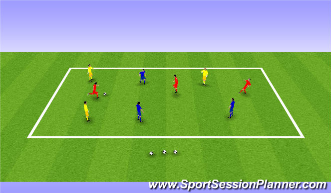 Football/Soccer Session Plan Drill (Colour): 3 team Posession