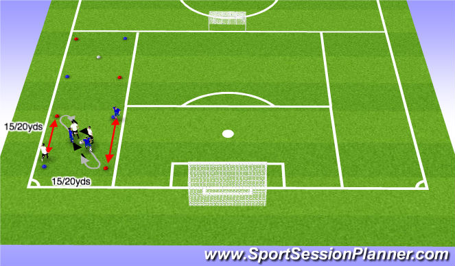 Football/Soccer Session Plan Drill (Colour): Warm up