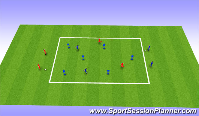 Football/Soccer Session Plan Drill (Colour): Receiving and Control: Passing and Receiving Warm up