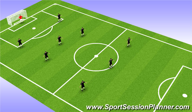 Football/Soccer Session Plan Drill (Colour): 1-2-3-3