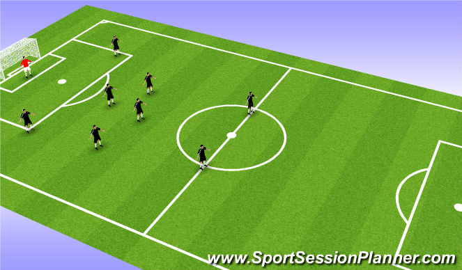 Football/Soccer Session Plan Drill (Colour): 1-2-4-2