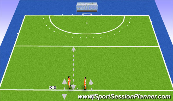 Hockey Session Plan Drill (Colour): Player warm up
