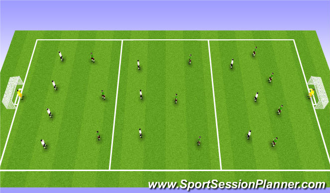 Football/Soccer Session Plan Drill (Colour): 3-Zone Game