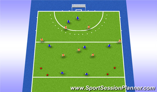 Hockey Session Plan Drill (Colour): Turnover game