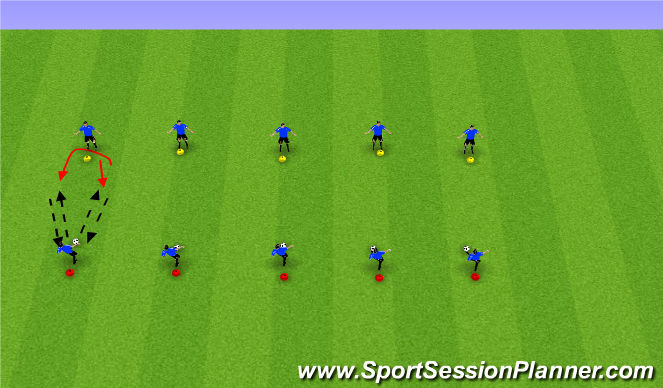 Football/Soccer Session Plan Drill (Colour): Warmup