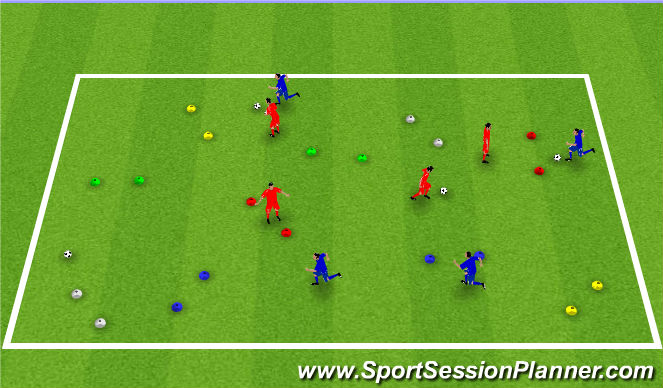 Football/Soccer Session Plan Drill (Colour): Passing & receieving warm up
