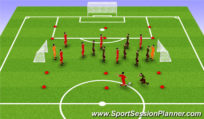 Football/Soccer Session Plan Drill (Colour): 8v8