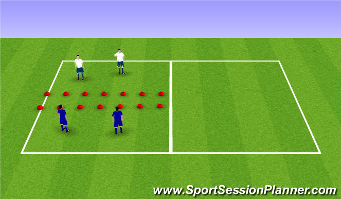 Football/Soccer Session Plan Drill (Colour): Soccer Tennis