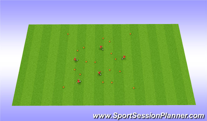 Football/Soccer Session Plan Drill (Colour): Gate game - boxes and toe taps