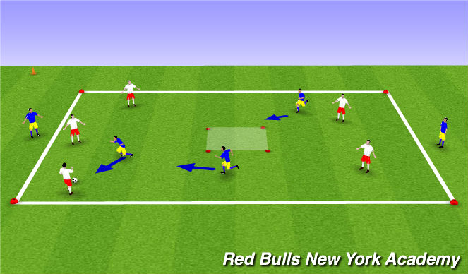 Football/Soccer Session Plan Drill (Colour): Conditioned Game 5v4+2