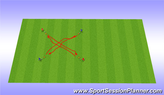 Football/Soccer Session Plan Drill (Colour): passing moves - Diagonal