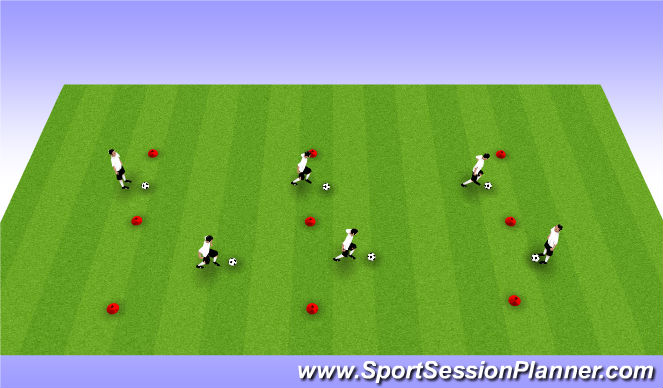 Football/Soccer Session Plan Drill (Colour): Dribble Lanes