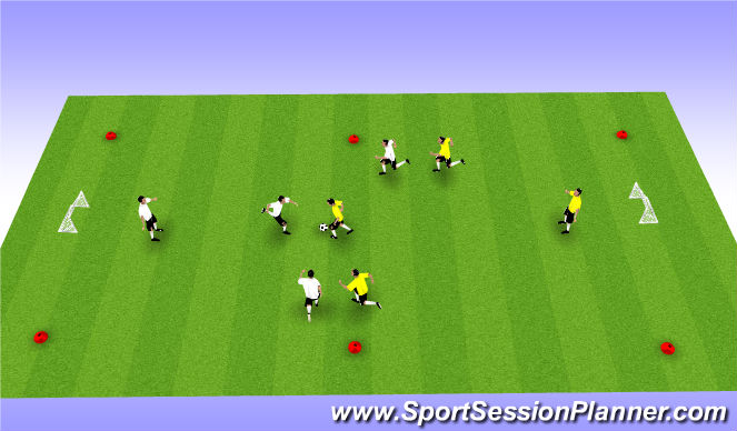 Football/Soccer Session Plan Drill (Colour): 4v4 Game