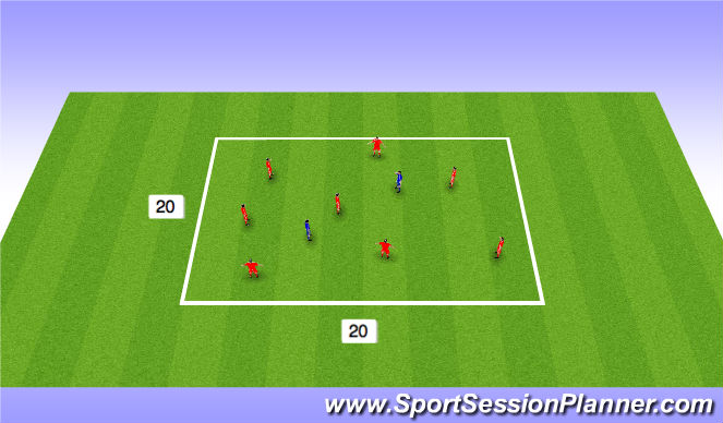 Football/Soccer Session Plan Drill (Colour): Warm up