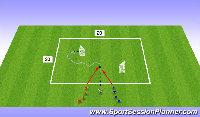 Football/Soccer Session Plan Drill (Colour): Numbers game - Station 1
