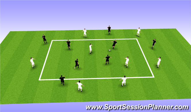 Football/Soccer Session Plan Drill (Colour): Possession box