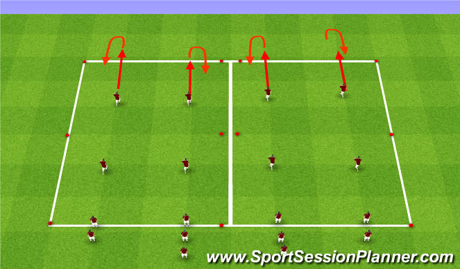 Football/Soccer Session Plan Drill (Colour): Dynamic warm-up