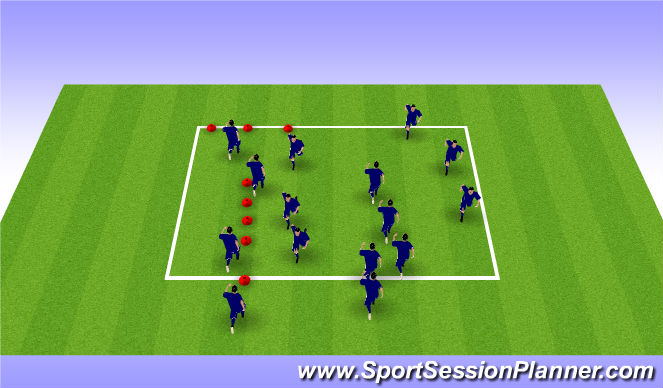 Football/Soccer Session Plan Drill (Colour): WARM UP
