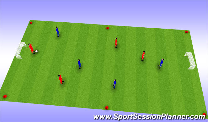 Football/Soccer Session Plan Drill (Colour): 4 v 4