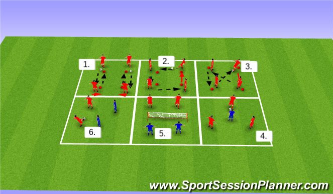 Football/Soccer Session Plan Drill (Colour): Carousel