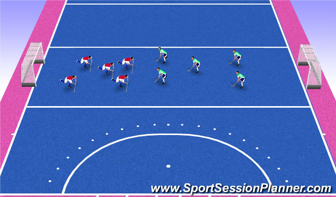Hockey Session Plan Drill (Colour): Mini Games Marking