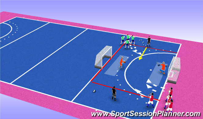 Hockey Session Plan Drill (Colour): Small units + Gam