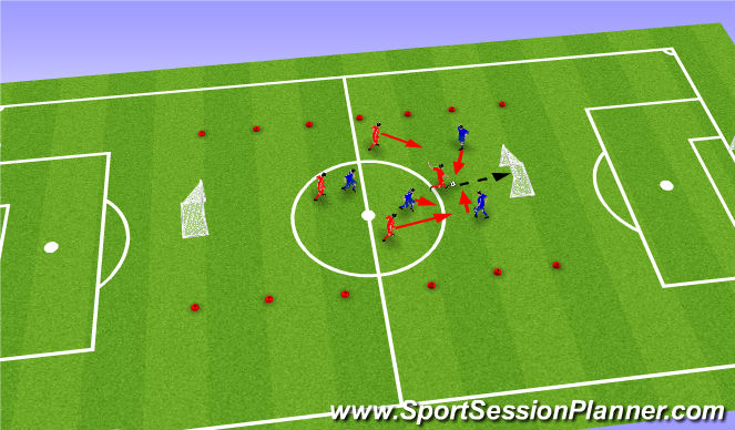 Football/Soccer Session Plan Drill (Colour): 4v4