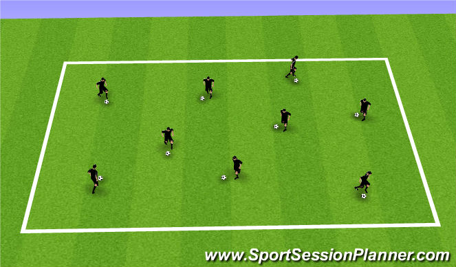 Football/Soccer Session Plan Drill (Colour): Ball Mastery (Arrival Activity)