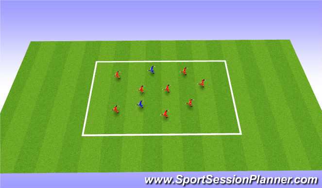 Football/Soccer Session Plan Drill (Colour): Freeze Tag