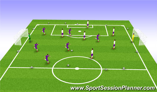 Football/Soccer Session Plan Drill (Colour): 11v11/8v8 Conditioning