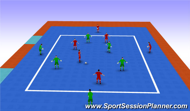 Futsal Session Plan Drill (Colour): Warm Up  2
